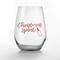 Christmas Spirit 15oz. Printed Stemless Wine Glass